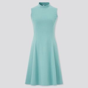 Uniqlo Sleeveless Flare Midi Dress, Light Teal Blue, XS